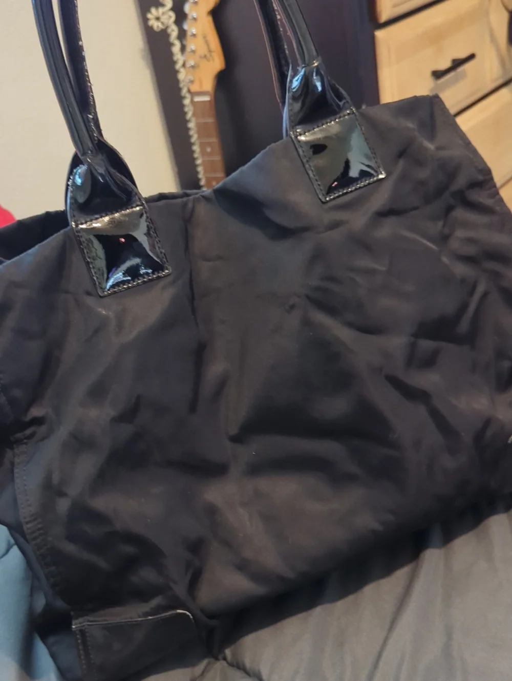 Authentic‎ Tory Burch Black Nylon Ella Large Tote Bag